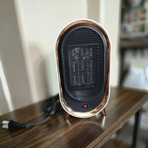 Compact PTC Heater in White & Rose Gold